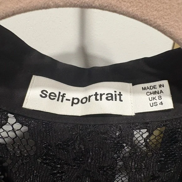 Self-Portrait Black Lace Blouse with Button Detail - Picture 2 of 3